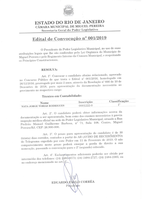 Edital de Convocação nº 001/2019 - Técnico em Contabilidade